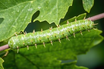 Fototapeta premium caterpillar resembling bird droppings on a leaf