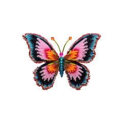 Decorative beaded butterfly clipart. Generative AI