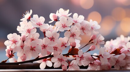 Cherry Blossoms Over Blurred Nature Background, HD, Background Wallpaper, Desktop Wallpaper