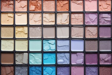 Fototapeta premium a full palette of newly pressed eyeshadow