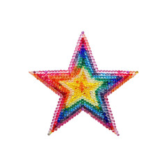 Obraz premium Decorative beaded star clipart. Generative AI