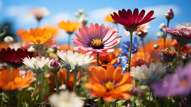 flowers in the garden HD 8K wallpaper Stock Photographic Image