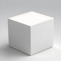 Naklejka premium White 3d cube, box on white background