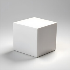 White 3d cube, box on white background
