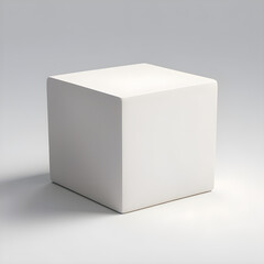 White 3d cube, box on white background