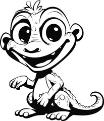Gecko animal, a cute Image, coloring page
