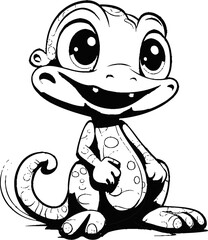 Gecko animal, a cute Image, coloring page