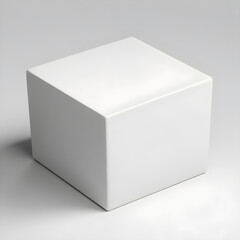 Fototapeta premium Simple box on white background, 3d cube 