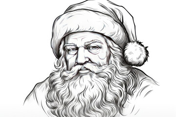 Santa Claus portrait for coloring book