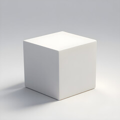 Fototapeta premium Simple box on white background, 3d cube 