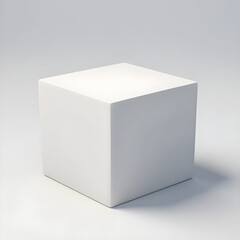 Fototapeta premium Simple box on white background, 3d cube 