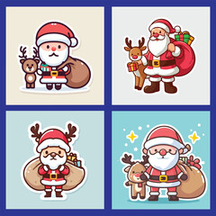 Sticker of a Santa Clause sticker design for Merry Chrismas Day