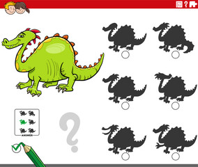 shadow activity game with cartoon dragon fantasy character