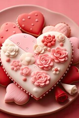 Happy Valentine's Day Sweet Heart Cake Decoration