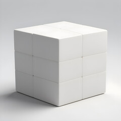 Simple box on white background, 3d cube 