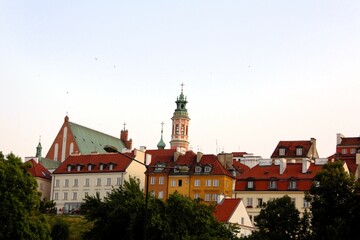 Fototapeta premium Warsaw at the Sunset Time with Amazing colors