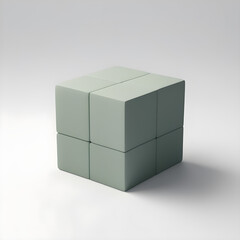 Obraz premium Simple box on white background, 3d cube 