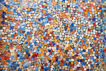 Fototapeta premium close-up of colorful ceramic tile mosaic wall