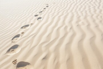 Obraz premium white sand texture with footprints in the dunes