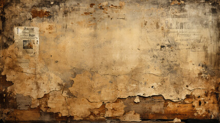 Vintage Grunge Newspaper Paper Texture, Perfect Old Aged Background for Classic Wallpaper.