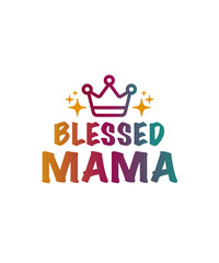 Blessed mama gradient text