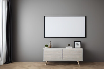 Podium Display Home office concept, picture frame mockup