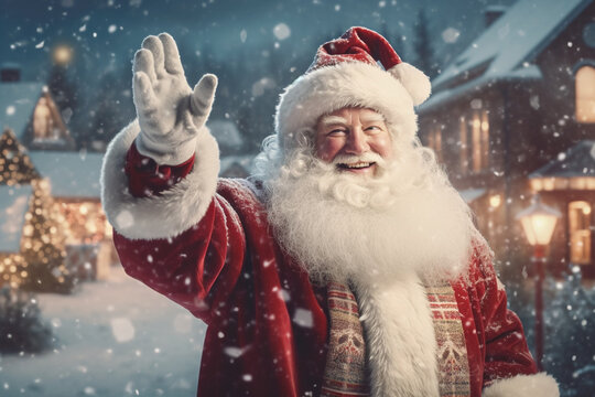 Santa's Snowy Greetings Spreading Holiday Cheer