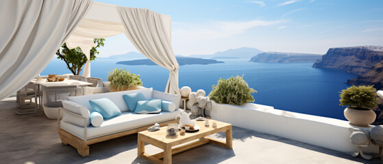 Santorini style of outdoor living beach