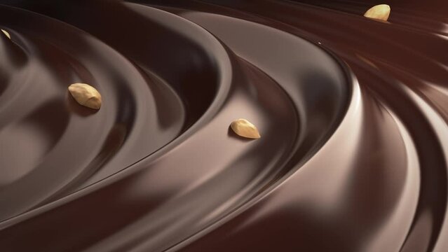 Swirl chocolate with nuts, 3d
