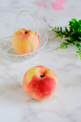 fresh peach in white background