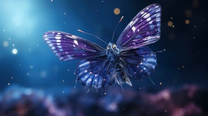 Purple Butterfly Flies Over Small Wild, HD, Background Wallpaper, Desktop Wallpaper