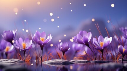 Purple Crocus Flowers Spring High Quality, HD, Background Wallpaper, Desktop Wallpaper