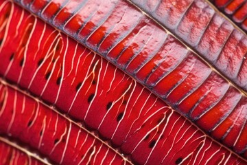 macro shot of the minute scales on a cinnabar moth wing - obrazy, fototapety, plakaty