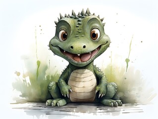 Whimsical Alligator Illustration: Crosshatched Shading