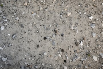 freshly poured concrete with small stones exposed