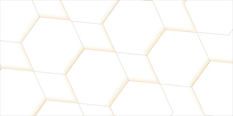 Fototapeta na wymiar Abstract hexagon background. Futuristic abstract honeycomb mosaic white technology background. Surface polygon pattern with glowing hexagon paper texture and futuristic business. graphic concept.
