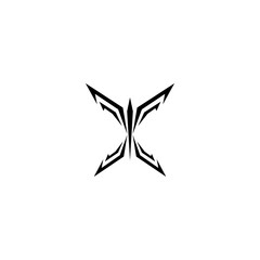 Butterfly abstract logo isolated on white background