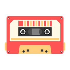 Colorful Cassette Retro Illustration