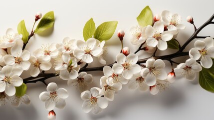 Spring Flowers Apple Branch On White, HD, Background Wallpaper, Desktop Wallpaper