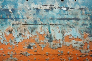 sun-faded paint cracking on an old boat