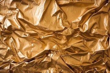 scrunched up metallic gift wrap under low light
