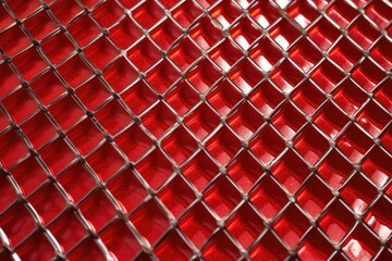 freshly painted red diamond plate close up