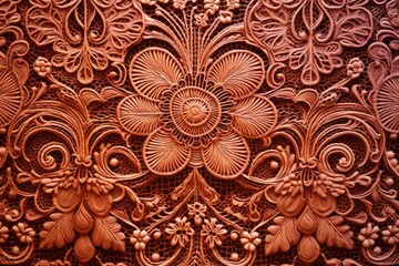 russet brown lace with intricate patterns