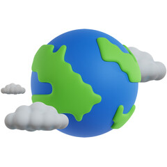 3D illustration Earth Cloud object