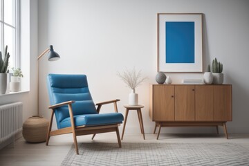 Modern interior with armchair and coffee table