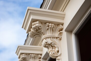 Obraz premium exquisite corbels in an italianate villa facade