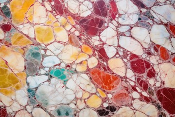 multicolored marble slab showcasing intertwined hues
