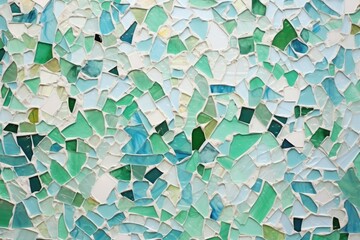 sea glass mosaic art, subtle hues