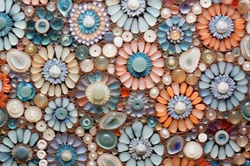handcrafted, glass bead mosaic texture