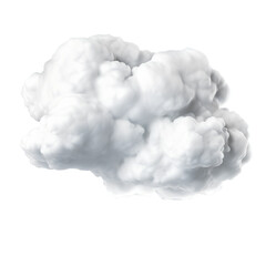 Cutout clean white cloud, isolated on transparent background, PNG, 300 DPI